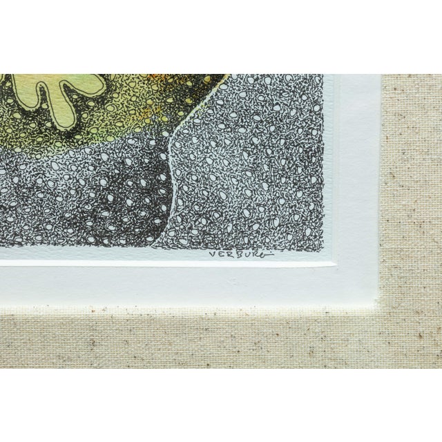 Paul VerBurg Untitled 38 Signed Contemporary Abstract Pen & Ink Monoprint Framed For Sale - Image 4 of 7