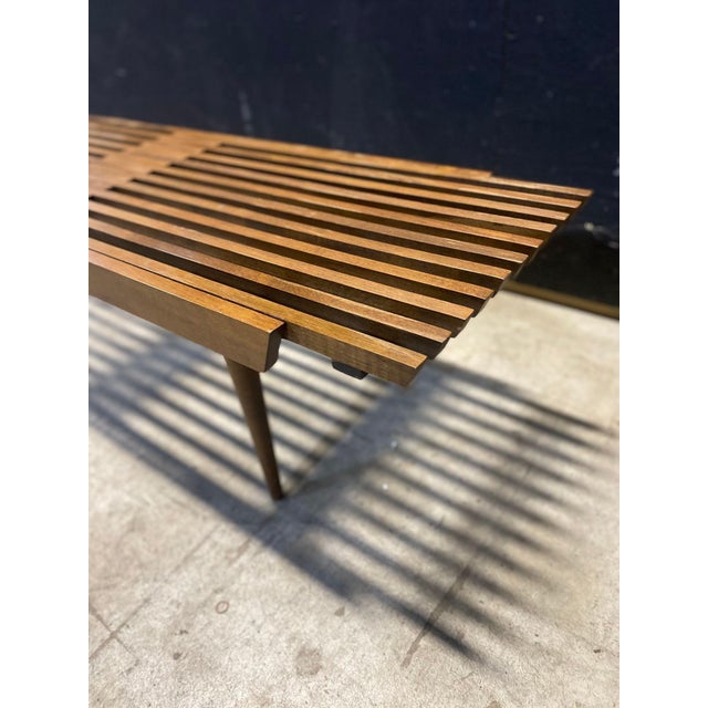 1960's Modernist Slatted Adjustable Bench For Sale - Image 9 of 10