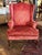 Vintage Pink Velvet Wingback Chair For Sale - Image 4 of 5