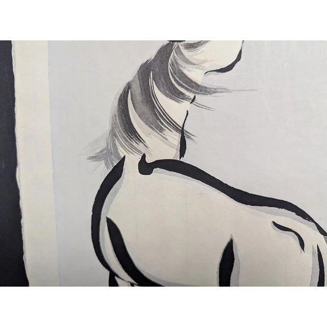 Vintage Japanese Rearing Horse Woodblock Print by Yoshijiro Urushibara (Mokuchu) For Sale - Image 4 of 9