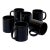 Timeless Classic High Gloss Black Ceramic Mugs by Waechtersbach Spain For Sale