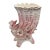 Vintage Pink Ceramic Cornucopia Vase W/ Applied Bird & Flowers For Sale