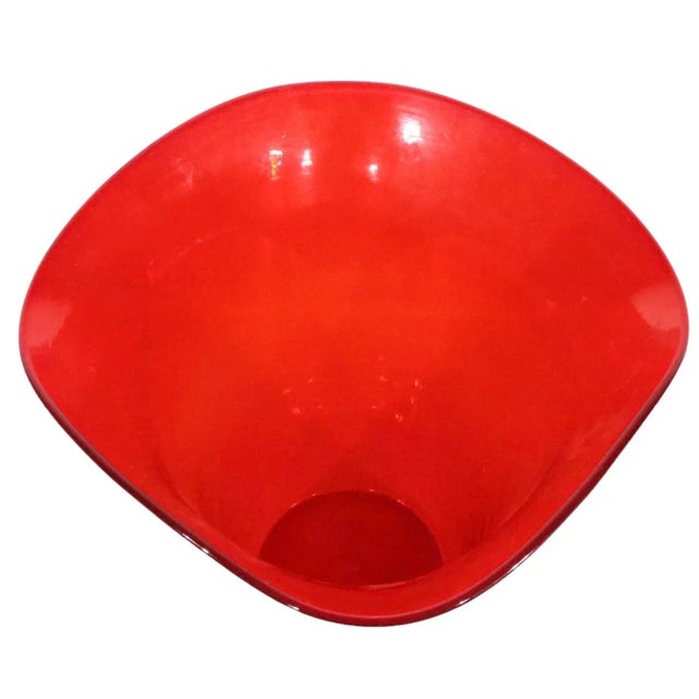 Mid 20th Century Mid Century Red Glass Vase Attributed to Viking Glass, Circa 1950's For Sale - Image 5 of 10