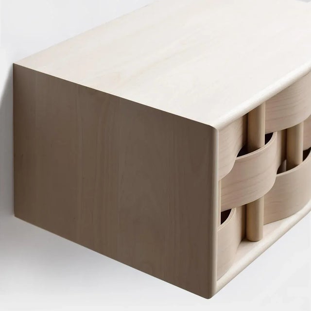 Weave Bedside Table in Birch Wood by Dahlén Lukas For Sale - Image 4 of 7