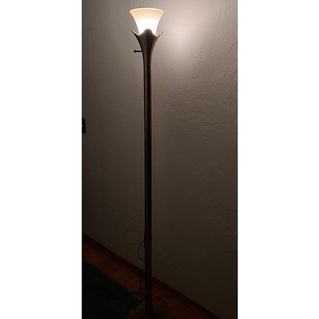 Mid 20th Century Mid-Century Modern Solid Brass Torchiere Floor Lamp by Stiffel Company For Sale - Image 11 of 16