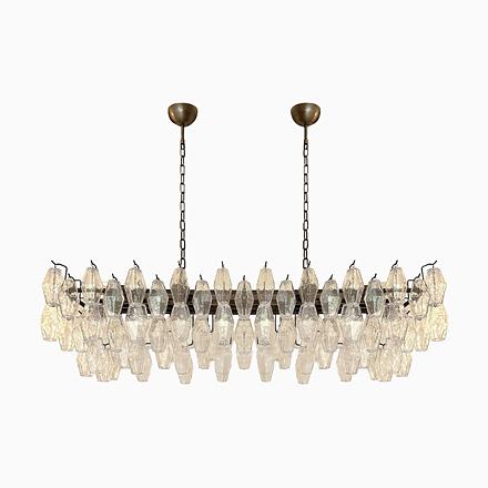 Rectangular Poliedro Murano Glass Brunish Pendant Light by Simoeng For Sale - Image 12 of 12