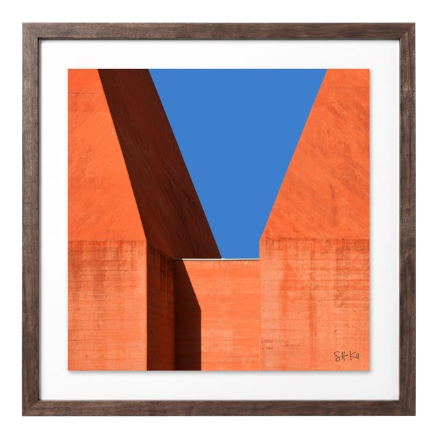 “Cascais 03” Giclee Archival Pigment Print 24x24 Framed in Walnut For Sale
