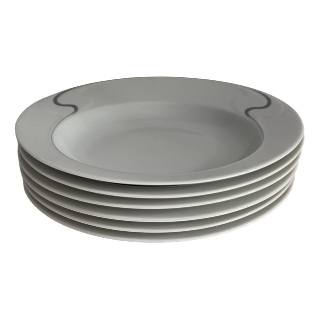 Asimmetria Schiefer Rim Soup Plate by Björn Wiinblad for Rosenthal Studio Line, 1980s, Set of 6 For Sale