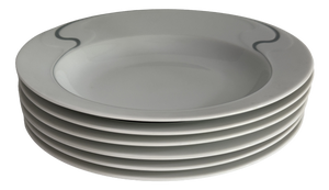 Asimmetria Schiefer Rim Soup Plate by Björn Wiinblad for Rosenthal Studio Line, 1980s, Set of 6