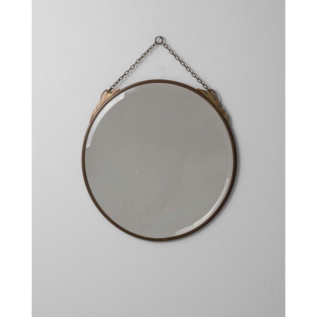 Circa 1920 French Art Deco Bronze Framed Wall Mirror France 1920s For Sale - Image 4 of 8