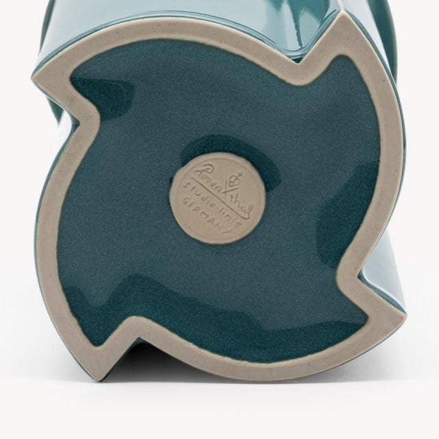 Windmill Turquoise Porcelain Vases by Jan Van Der Vaart for Rosenthal, Set of 2, 1988, Set of 2 For Sale - Image 13 of 15