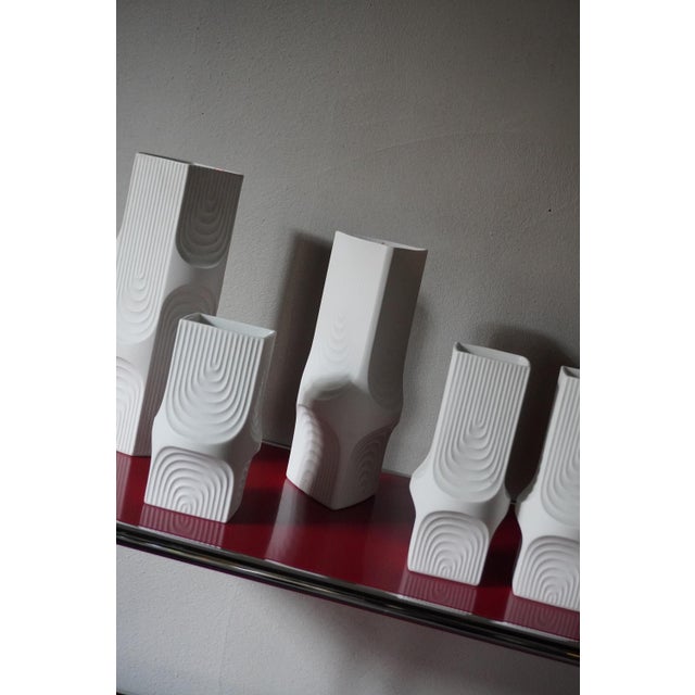 Vintage German Vases in Biscuit Porcelain from AK Kaiser, 1960s, Set of 5 For Sale - Image 4 of 11