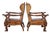 Carved Oak and Leather Armchairs, 1890, Set of 2 For Sale - Image 4 of 10
