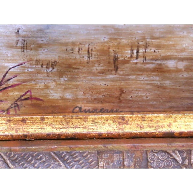 19th Century French Porcelain Painting of the City of Auxerre in Carved Frame For Sale - Image 4 of 11