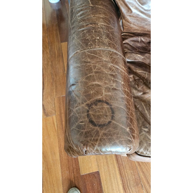 Restoration Hardware Lancaster Brown Leather Luxe Depth Club Chairs For Sale - Image 11 of 15