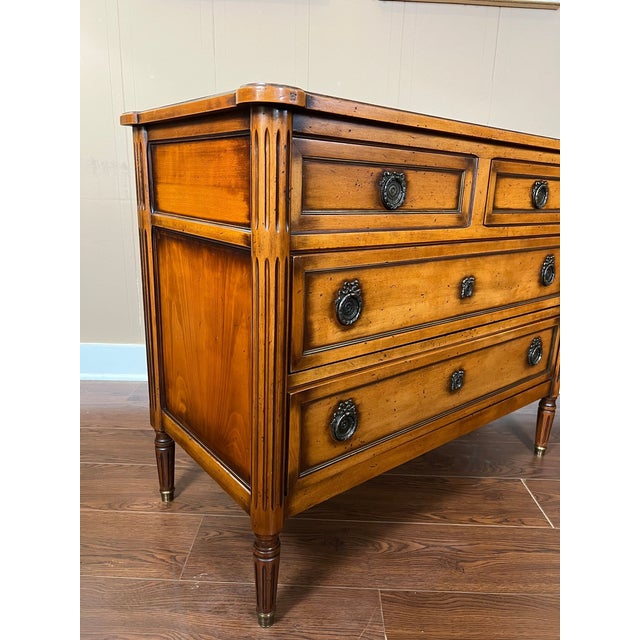 Antique French Commode Chest of Drawers Louis XVI Mahogany Brass C1930 For Sale - Image 9 of 18