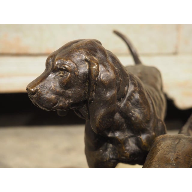 A French 1930s Hunting Dog Group on Marble Base For Sale - Image 15 of 18