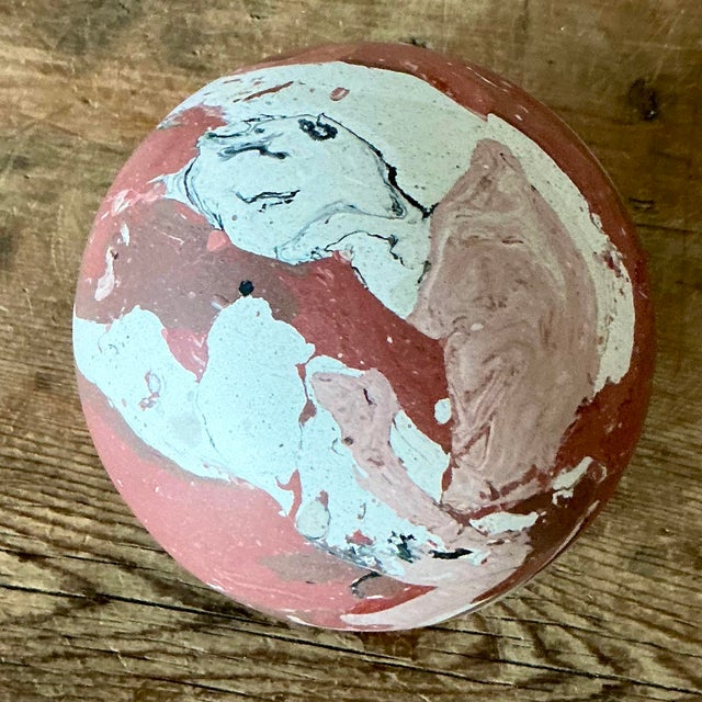 Late 20th Century Vintage Boho Artisanal Scagliola Pigmented Plaster Sphere For Sale - Image 5 of 8