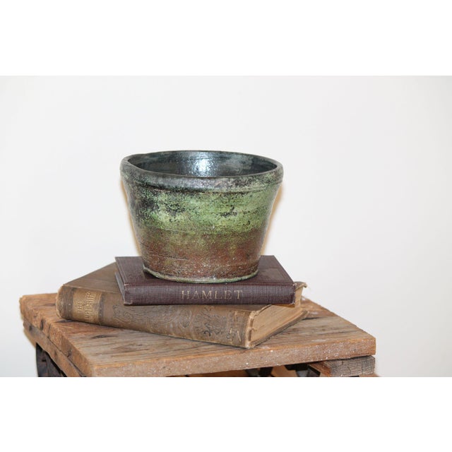 Ceramic 1990s Excellent, Hand-Made Iridescent Raku Pottery Indoor/Outdoor Planter For Sale - Image 7 of 9