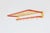 Wall-mounted coat rack, made in Germany in the 1950s. Aluminum with a gold-colored coating and a red, textured rubber...