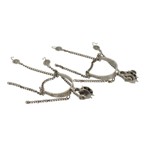 Mid 20th Century Pair of Argentine Gaucho Alpaca Decorative Spurs With Chain Wall Decor