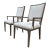 Restoration Hardware French Contemporary Arm Dining Chairs, Pair For Sale