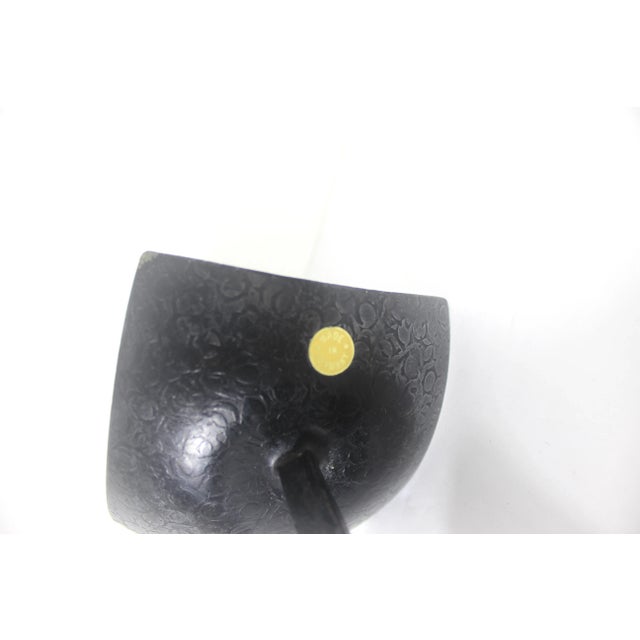 Black Brutalist Mid Century Modern German Black Metal Iron Vintage Pillar Candleholder For Sale - Image 8 of 10