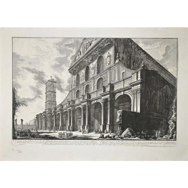 Etching on laid and watermarked paper (a double circles visible near the bell tower). 38th plate from the series '' views...