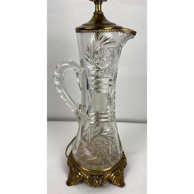 Glass Late 20th Century Neoclassical Waterford Crystal Brass Base Table Lamp For Sale - Image 7 of 9