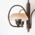 Ceiling lamp by Fog & Mørup. Patinated brass stem and arms, glass shades. Denmark, 1930s. Stem lenght ca 75 cm, width and...