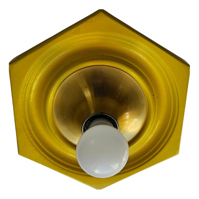 Mid-Century Yellow Ceiling Lamp, Italy, 1970s For Sale