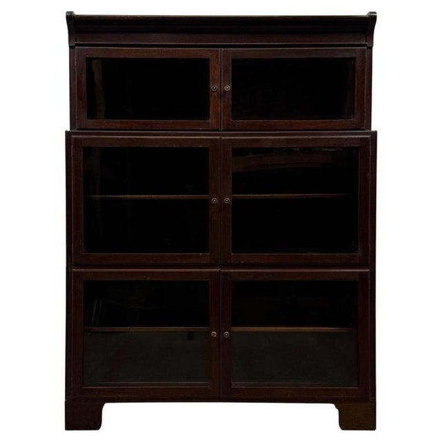 2000 - 2009 Antique English Oak Glazed Display Cabinet, 1900s For Sale - Image 5 of 12