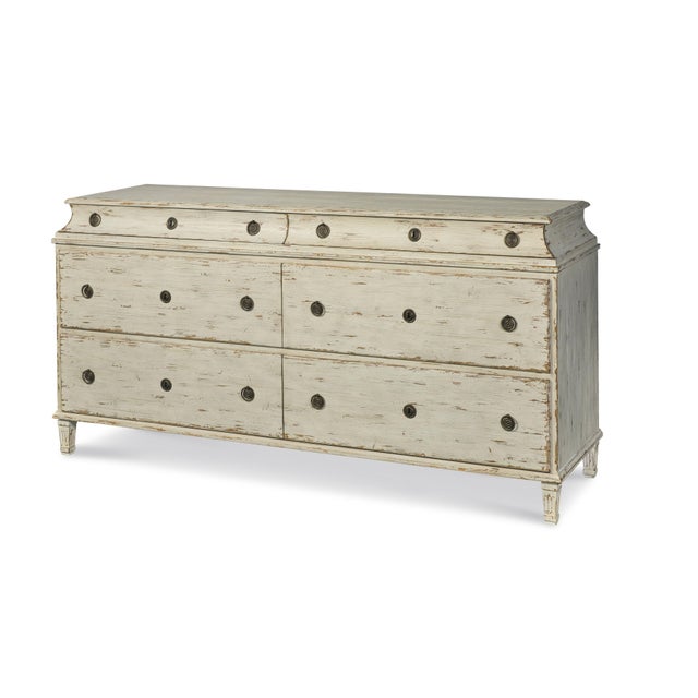 Century Furniture Tara Shaw for Century Furniture Alexandre II Dresser, Swedish Scraped Bone For Sale - Image 4 of 4