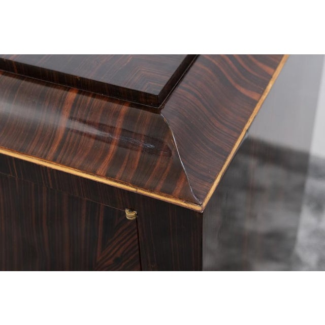 Vintage Art Deco Chest of Drawers with Geometric Veneer, 1930s For Sale - Image 4 of 12