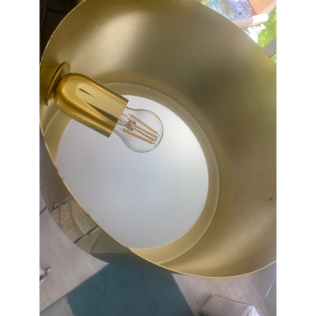 Contemporary Italian Oval Metal Gold Chandelier For Sale - Image 4 of 11