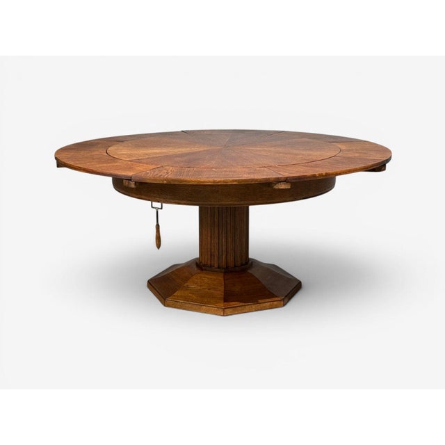 Mid-Century Modern Josef Seiler, Rare Expanding Dining Table, Oak, Germany, 1920s For Sale - Image 3 of 16