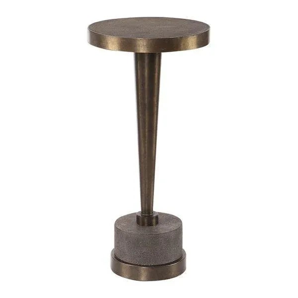 This art deco industrial table is the Bauhaus bomb! It is heavy with metal accent straps securing the top and concrete...