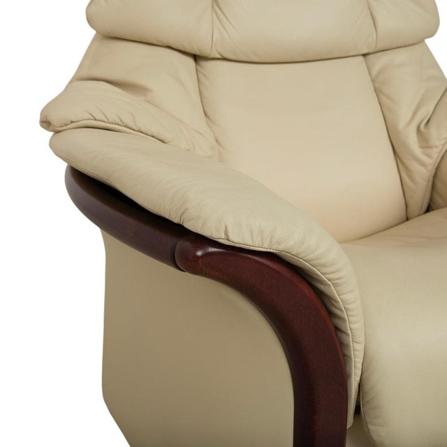 Animal Skin Eldorado Recliner in Cream Leather from Stressless For Sale - Image 7 of 17