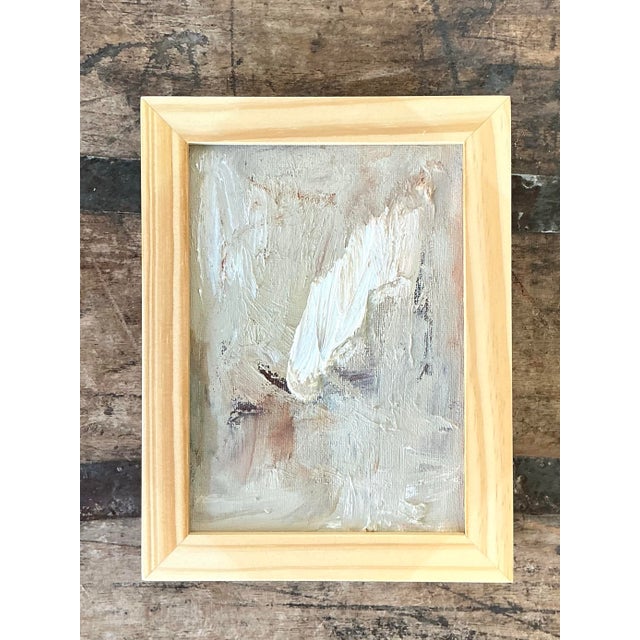 Wood Vintage Original Abstract Painting on Board For Sale - Image 7 of 12