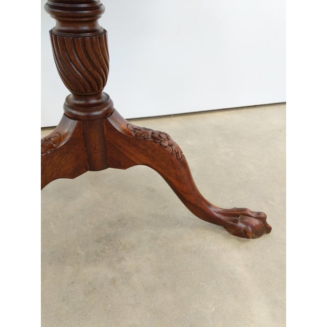 Wood Antique Tilt Top "Pie Crust" Side Table For Sale - Image 7 of 8