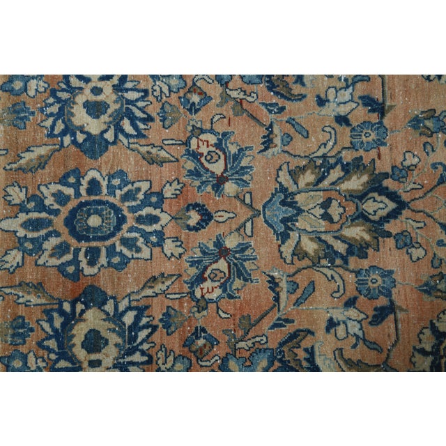 1970s Vintage Persian Handmade Wool Cotton Orange Area Rug For Sale - Image 4 of 10