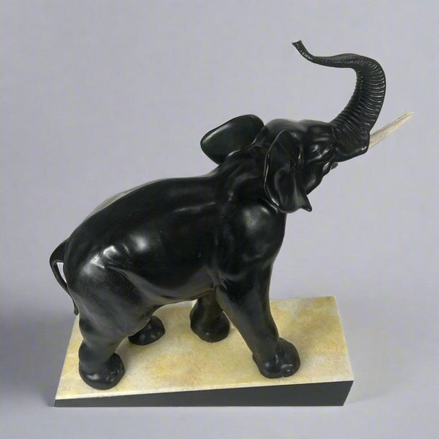 Early 20th Century Art Nouveau Period Irénée Rochard Bronze Elephant Sculpture France circa 1920 For Sale - Image 5 of 6