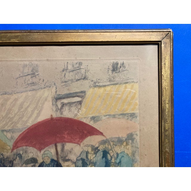Georges Gobeau Dit Gobô, The Market of Douarnenez, Aquatint, 1890s-1910s, Framed For Sale - Image 10 of 18