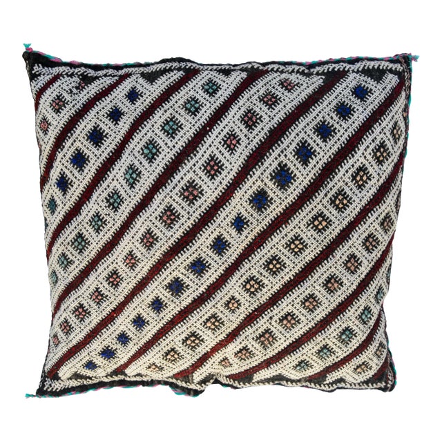 Berber Pillow W/ Diagonal Stripes For Sale