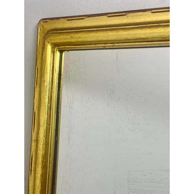 1940s Carved Giltwood Rectangular Mantle Mirror For Sale - Image 9 of 11