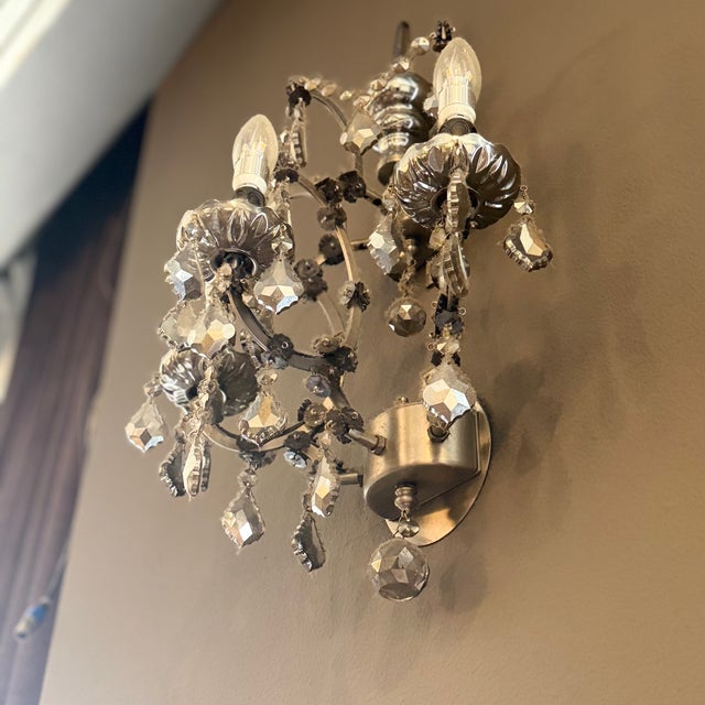 2010s Restoration Hardware Timothy Oulton 3 Light Crystal Wall Sconce 6 Av For Sale - Image 5 of 5