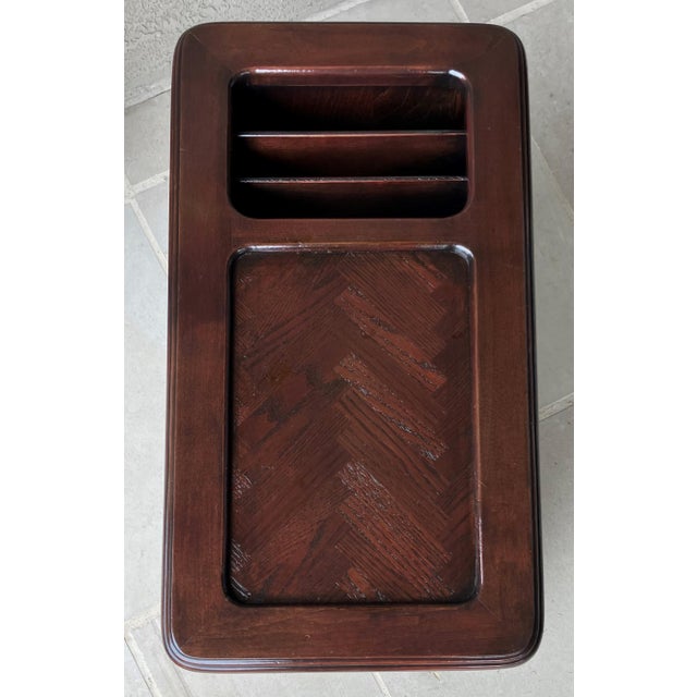 Mid 20th-Century French Provincial-Style Mahogany Chairside/Bedside Cabinet & Media Storage Table For Sale - Image 16 of 18