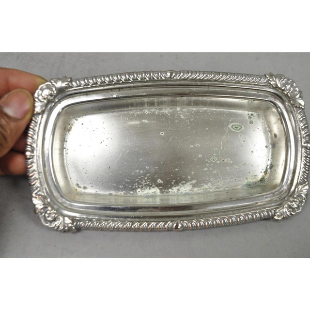 Vintage Victorian Silver Plated Repousse Covered Butter Dish W/ Glass Liner For Sale - Image 13 of 16
