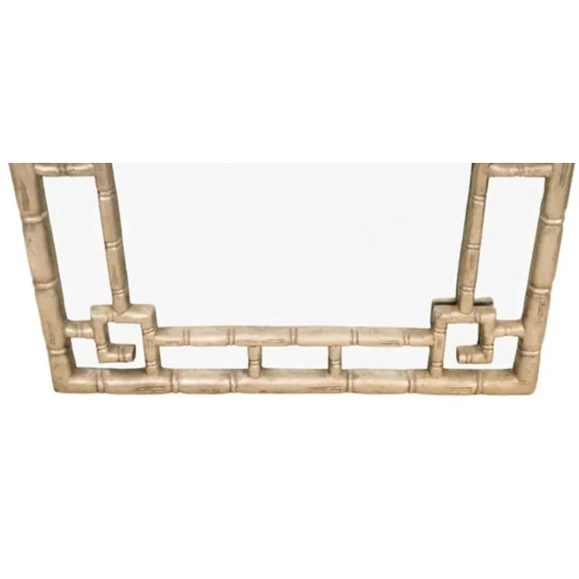 Late 20th Century Chippendale-Style Chinoiserie Silver Leaf Mirror For Sale - Image 5 of 8