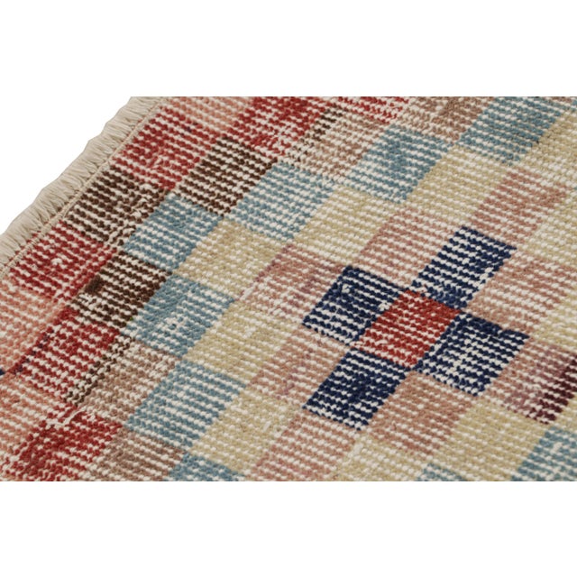 Vintage Zeki Müren Runner With Polychromatic Geometric Patterns From Rug & Kilim For Sale In New York - Image 6 of 7